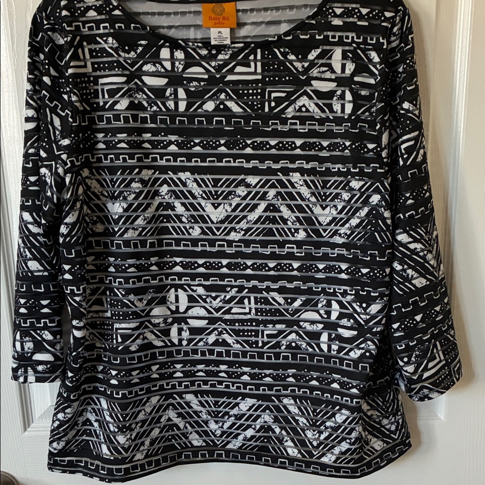 Ruby Rd. Geometric Black and White Tunic